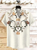Men's Retro Style Flowers And Plants Art Print Casual Shirt