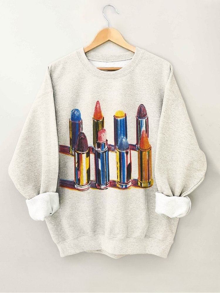 Women's Lipstick Print Casual Sweatshirt