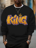 Men's King Crown Graphic Art Print Casual Sweatshirt
