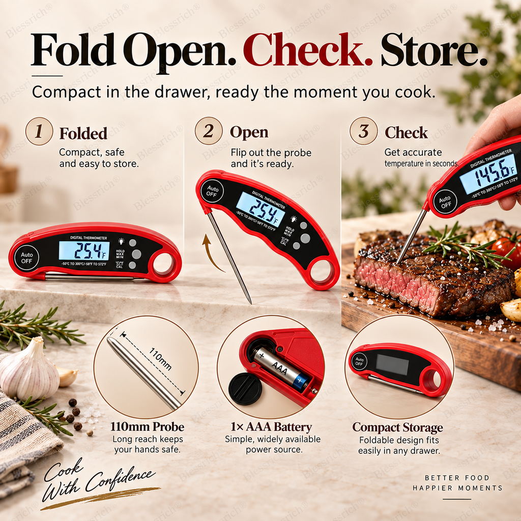 Instant-Read Digital Meat Thermometer