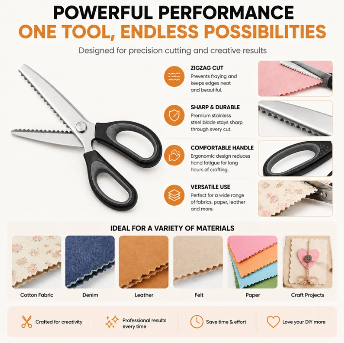 ✨DIY Serrated Sewing Scissors – Precise and Easy to Use