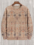 Men's Vintage Ethnic Floral Patterns Print Casual Sweatshirt