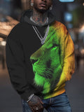 Men's Africa Lion Art Print Casual Hoodie