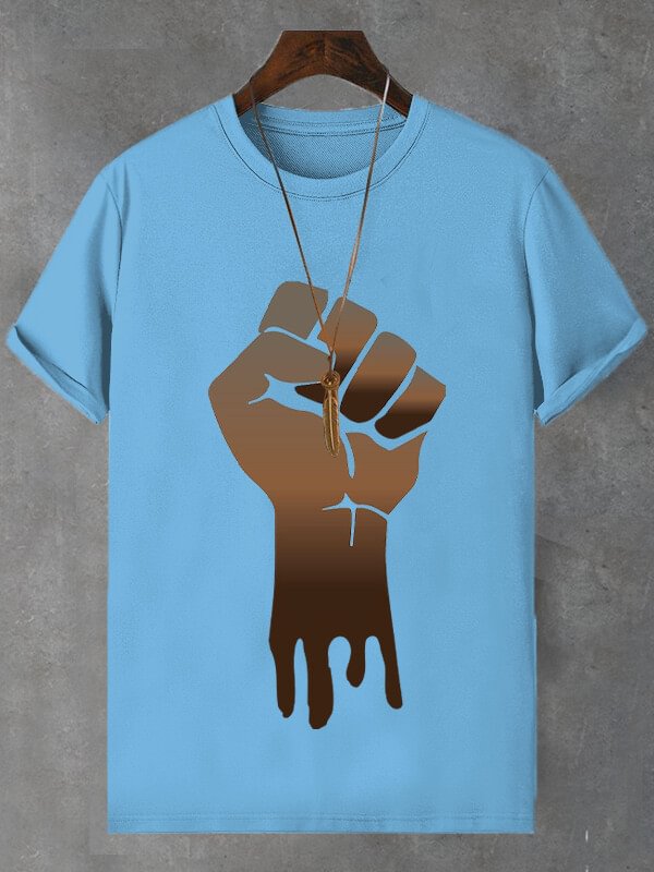 Men's Power Dripping Funny Print Cotton Casual T-Shirt