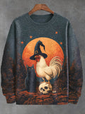Men's Cock Witch Black Cat Dark Art Print Sweatshirt