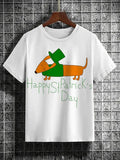 Men's Happy St. Patrick's Day Dachshund Dog Print T-Shirt