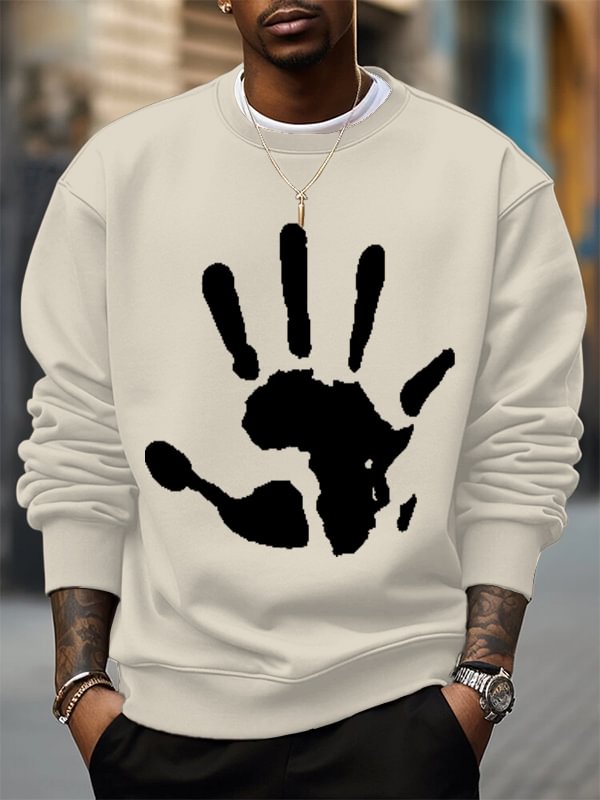 Men's African DNA Palm Print Cotton Casual Sweatshirt