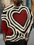 Men's Valentine's Day Love Print Casual Sweatshirt