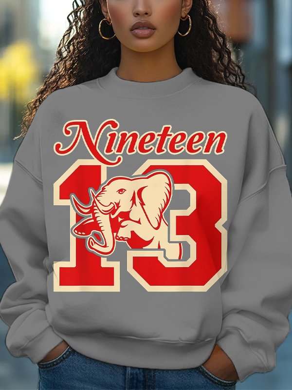 Women's Red Elephant Sisterhood 1913 Print Cotton Long Sleeve T-Shirt Thin Sweatshirt