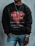 Men's Beautifully Broken Art Print Casual Sweatshirt