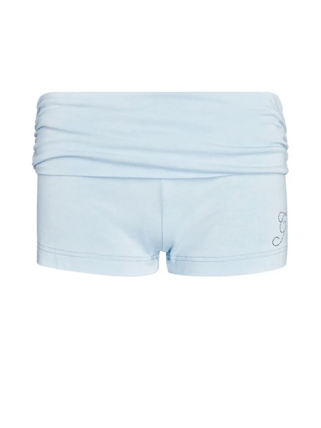 Women's Lace Trim Camisole Rhinestone Shorts Straight Pants