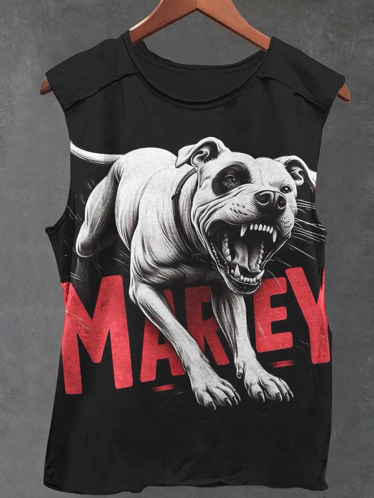 Men's Bulldog Barking Art Print Tank Top