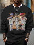 Men's Retro Hip-Hop Music Print Casual Sweatshirt