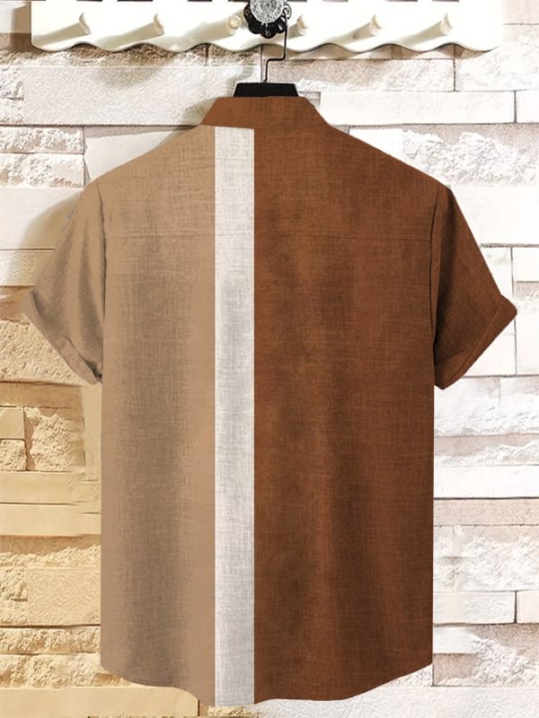 Men's Fun Hide And Seek Black Cat Print Linen Blend Shirt