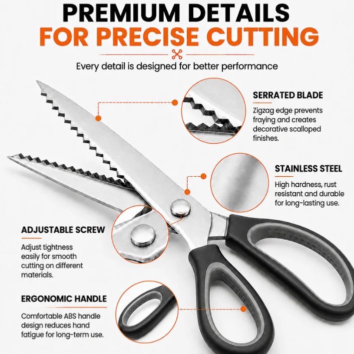 ✨DIY Serrated Sewing Scissors – Precise and Easy to Use