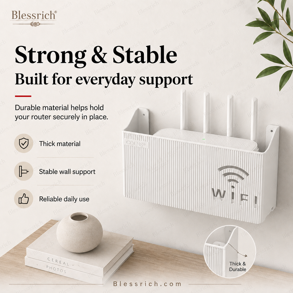 Wall-Mounted WiFi Router Storage Rack