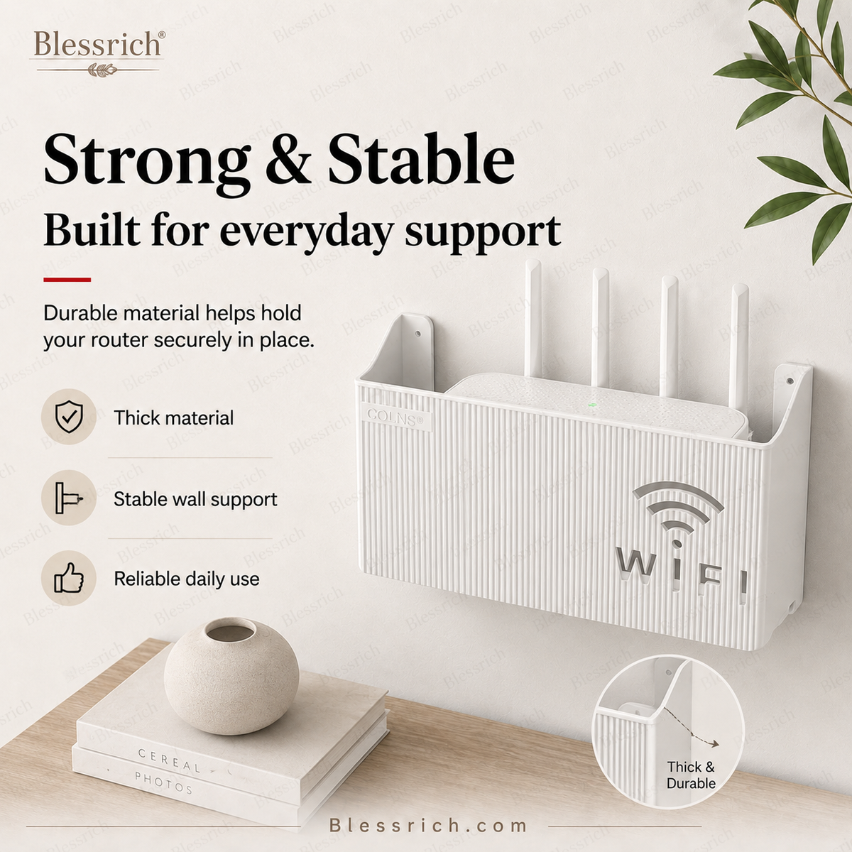 Wall-Mounted WiFi Router Storage Rack
