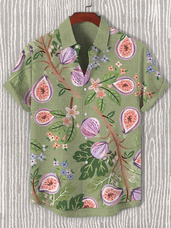 Men's Figs Plant Art Print Casual Shirt