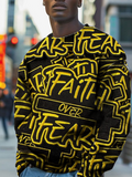 Men's Faith Over Fear Print Casual Sweatshirt