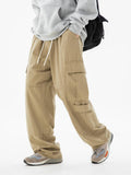 Men's Solid Color Straight Leg Casual Cargo Pants
