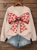 Women's Valentine's Day Love Butterfly Print Cotton Long Sleeve T-Shirt Thin Sweatshirt