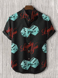 Men's Dice Lucky You Art Print Casual Shirt