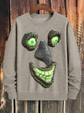 Men's Green Eyed Tree Face 3D Print Casual Sweatshirt