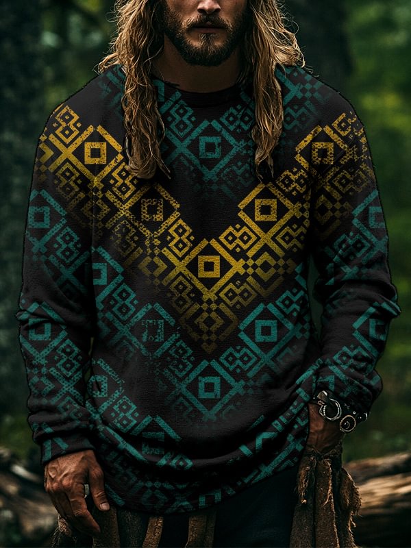 Men's St. Patrick's Day Geometric Pattern Print Casual Sweatshirt