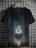 Men's Halloween Horror Mysterious Ghost Print T-Shirt