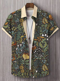 Men's Plant Botanical Holiday Art Print Short Sleeve Shirt