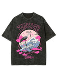 Men's Japan Tokyo Crane Art Print Casual T-Shirt