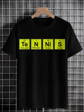 Men's Fun Chemistry And Tennis Graphic Print Cotton Casual T-Shirt