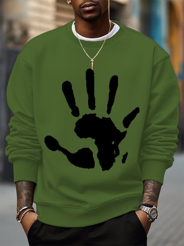 Men's African DNA Palm Print Cotton Casual Sweatshirt