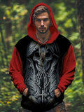 Men's Skull Praying Christ Cross Print Casual Hoodie
