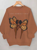 Women's Love Yourself First Art Print Casual Sweatshirt