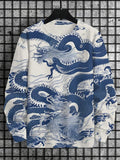Men's Chinese Style Mythology Dragon Print Casual Sweatshirt