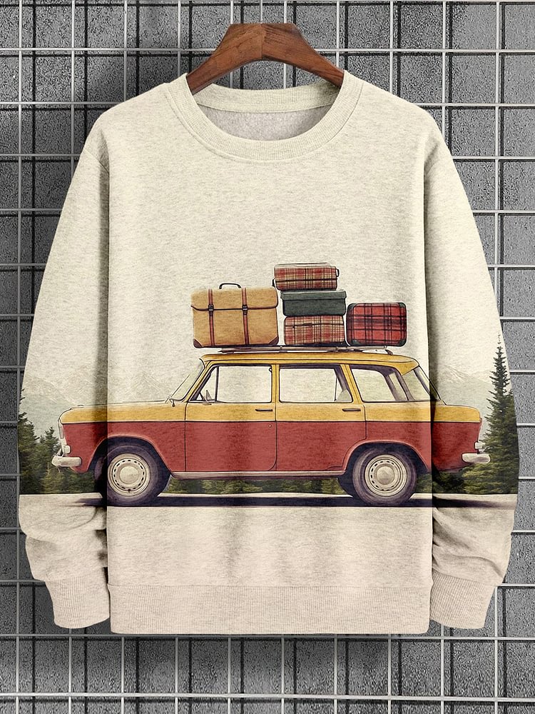 Men's Road Car Trip Art Print Casual Sweatshirt