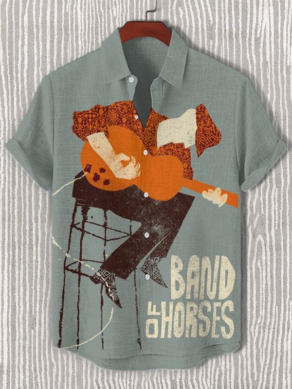 Men's Band Of Horses Art Print Casual Shirt