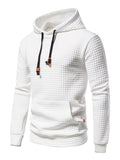 Men's Casual Plain Drawstring Pocket Pullover Hoodie