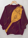 Women's Vintage Instrument Phoenix Pattern Print Casual Sweatshirt