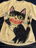 Men's Horror Cat Crayon Art Print Casual T-Shirt
