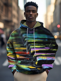 Men's Colorful Keyboard Art Print Casual Hoodie