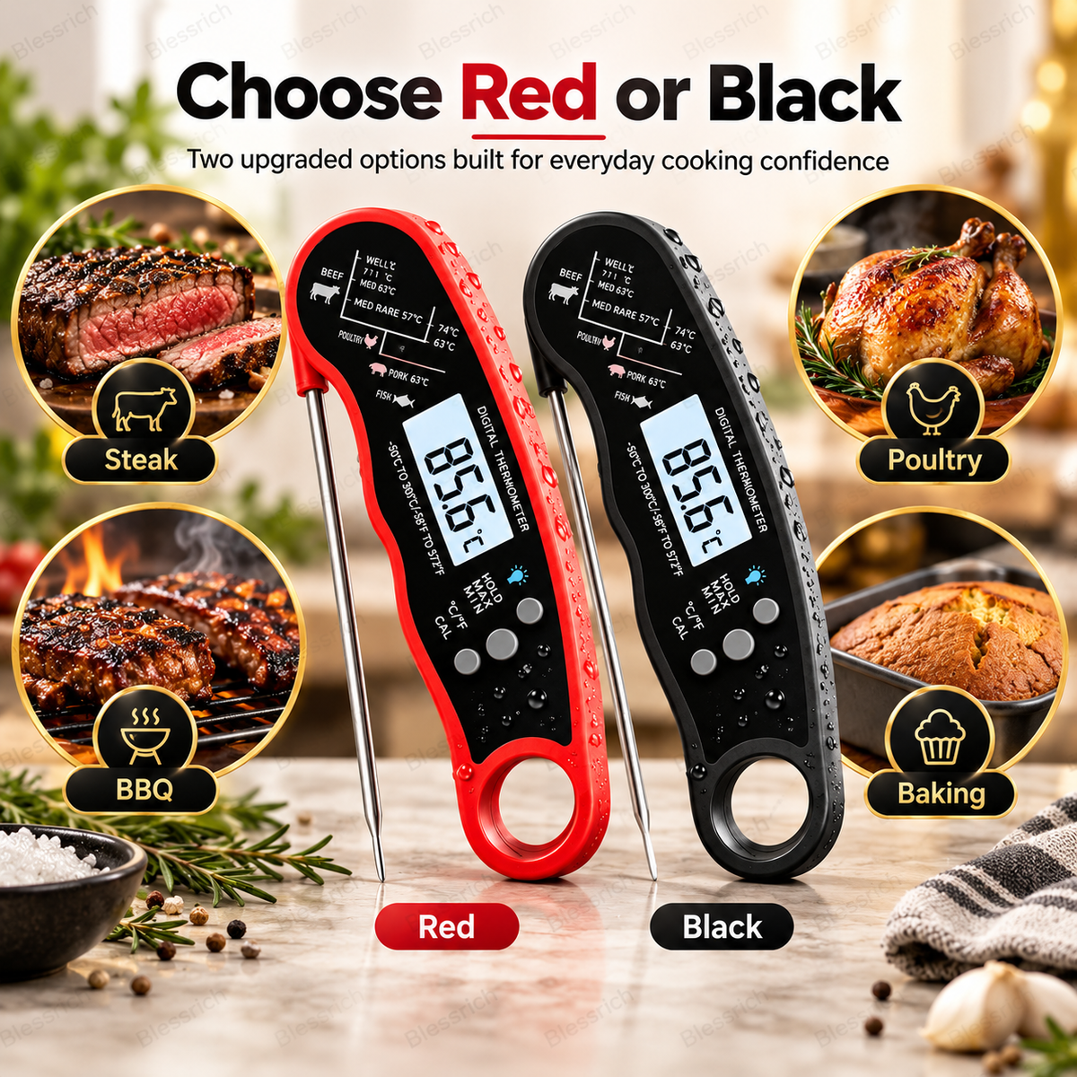 Instant-Read Digital Meat Thermometer