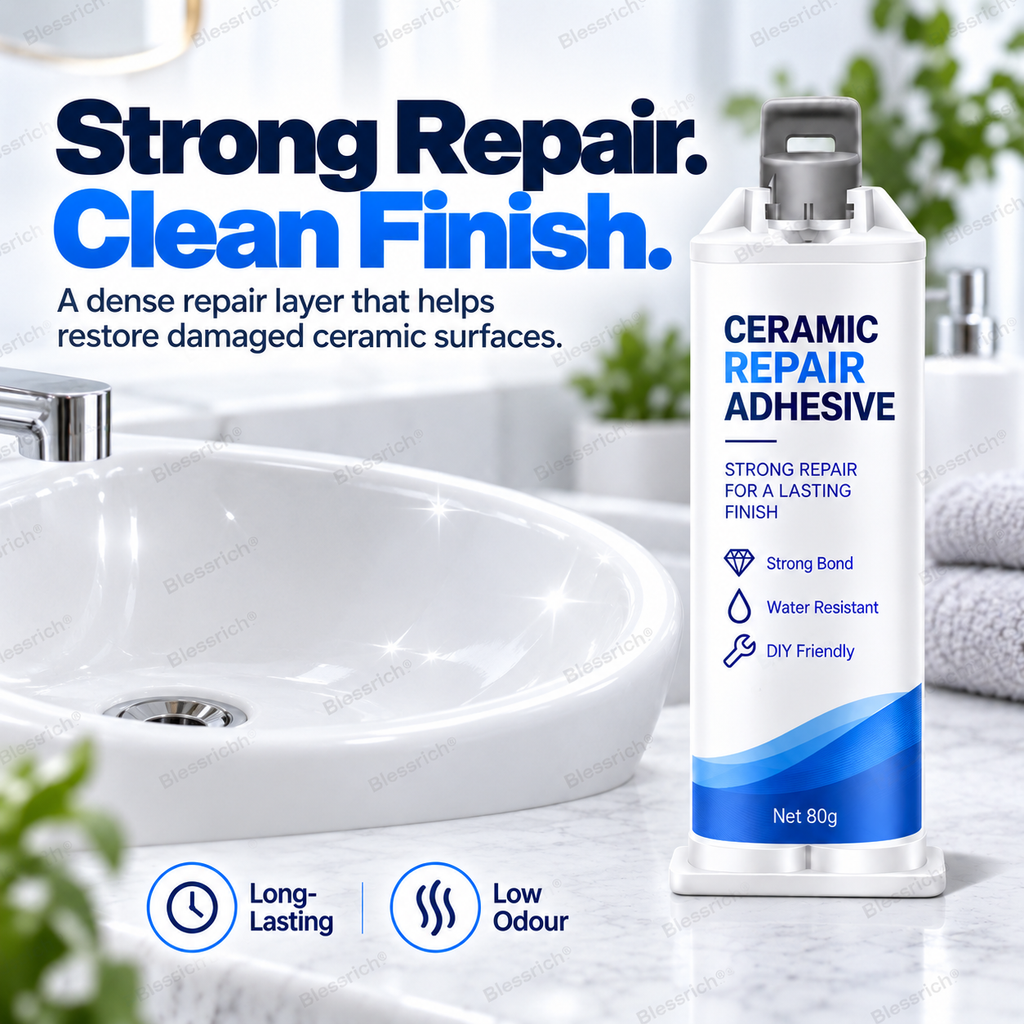 ✨ Give Damaged Surfaces a Second Life! 🛠️ Ceramic Repair Compound for Toilets, Sinks, Tubs, Tiles & Marble 🚽🚰🛁