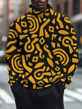 Men's Abstract Ethnic Pattern Art Print High Neck Knit Sweatshirt