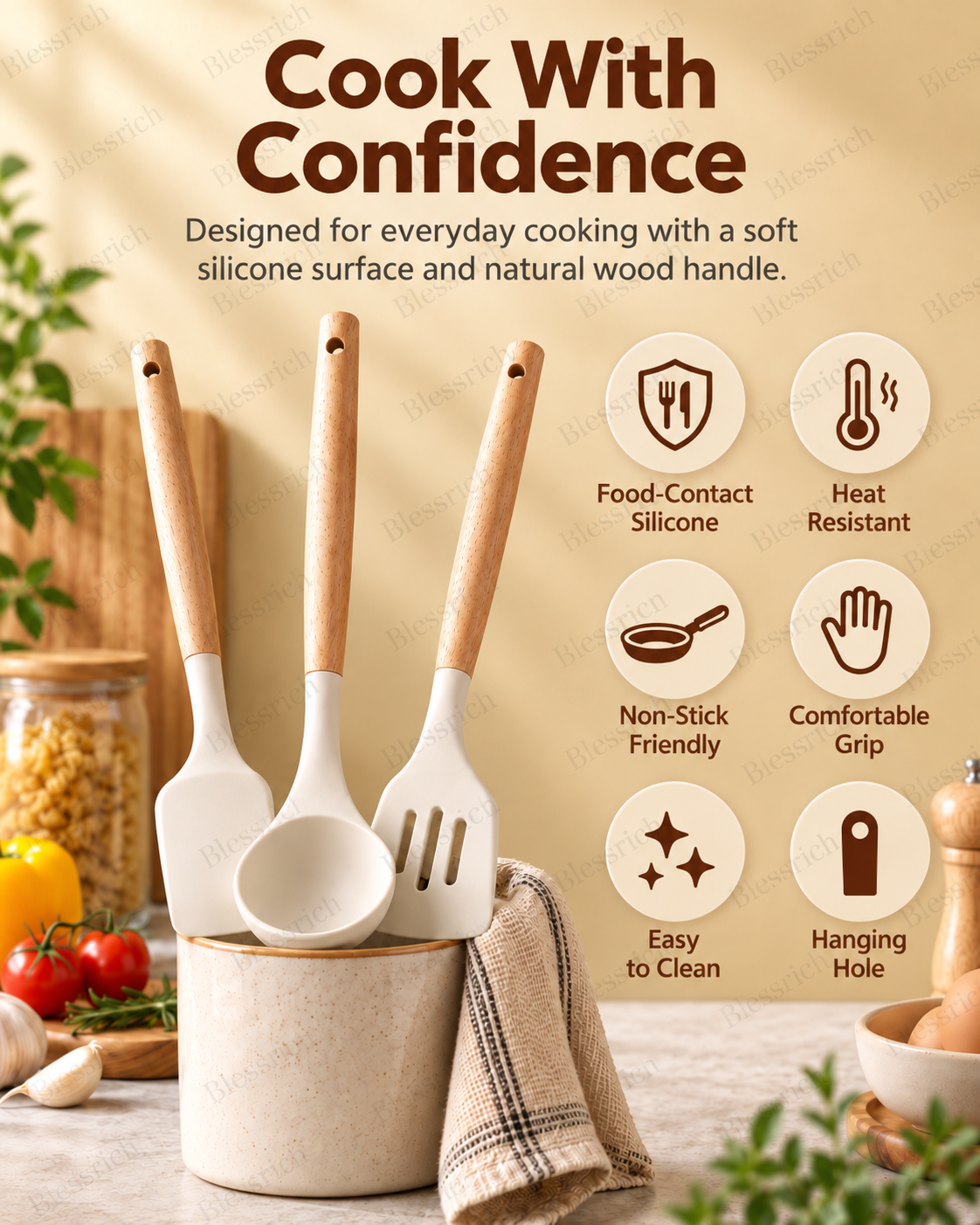 📢🏆Silicone Kitchen Utensils – Choose Your Everyday Essential