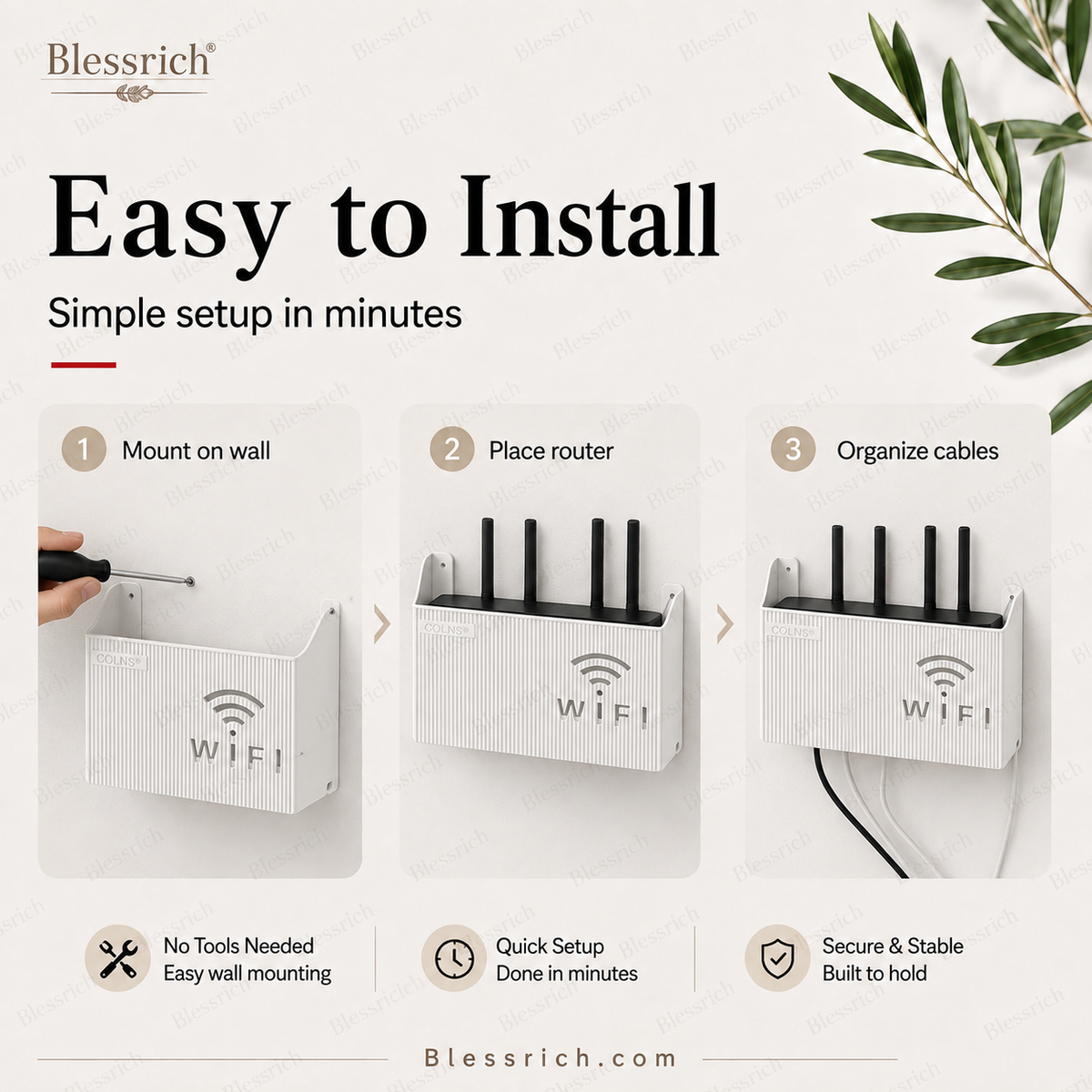 Wall-Mounted WiFi Router Storage Rack