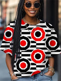 Women's Bright Blocks Of Color Art Print Casual T-Shirt