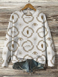 Women's Evil Eye Pattern Art Print Knit Sweatshirt