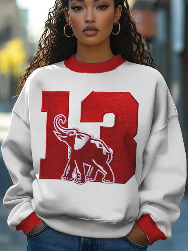 Women's Sorority Elephant Graphic Print Cozy Sweatshirt